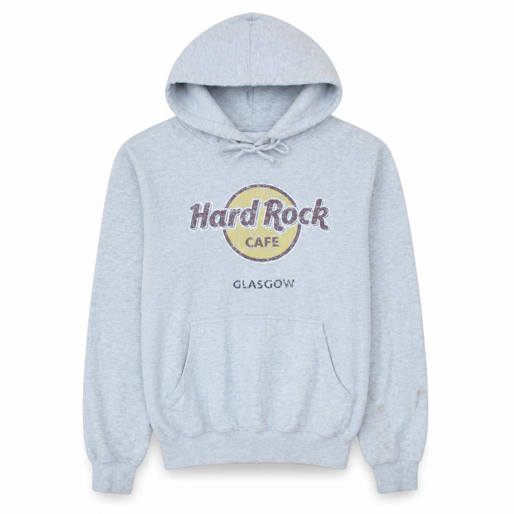 Hard Rock Cafe Glasgow Grey Pullover Hoodie Men’s Small Regular Fit