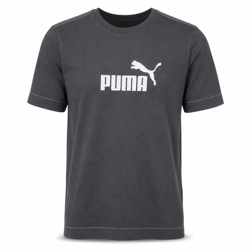 Puma Men's Black Short Sleeve Logo Graphic Cotton T-Shirt M