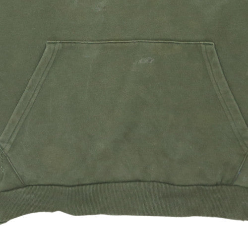 Puma Men's Green XL Pullover Hoodie with Logo & Kangaroo Pocket
