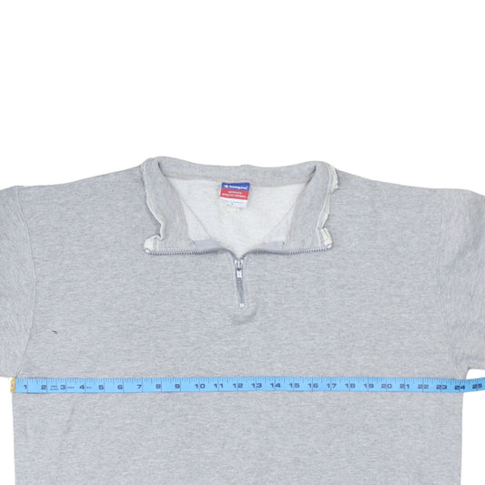 Champion Men's Grey 1/4 Zip Fleece Sweatshirt Size L