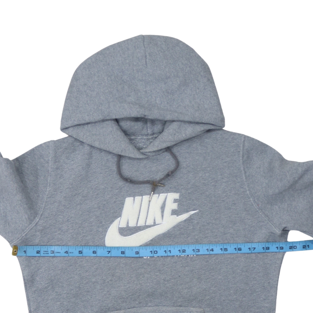 Nike Men Grey Short Sleeve Pullover Hoodie M Sportswear Fleece