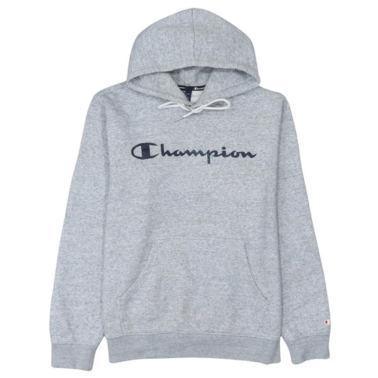 Champion Men's Grey Pullover Hoodie Size L Logo Fleece Sweatshirt