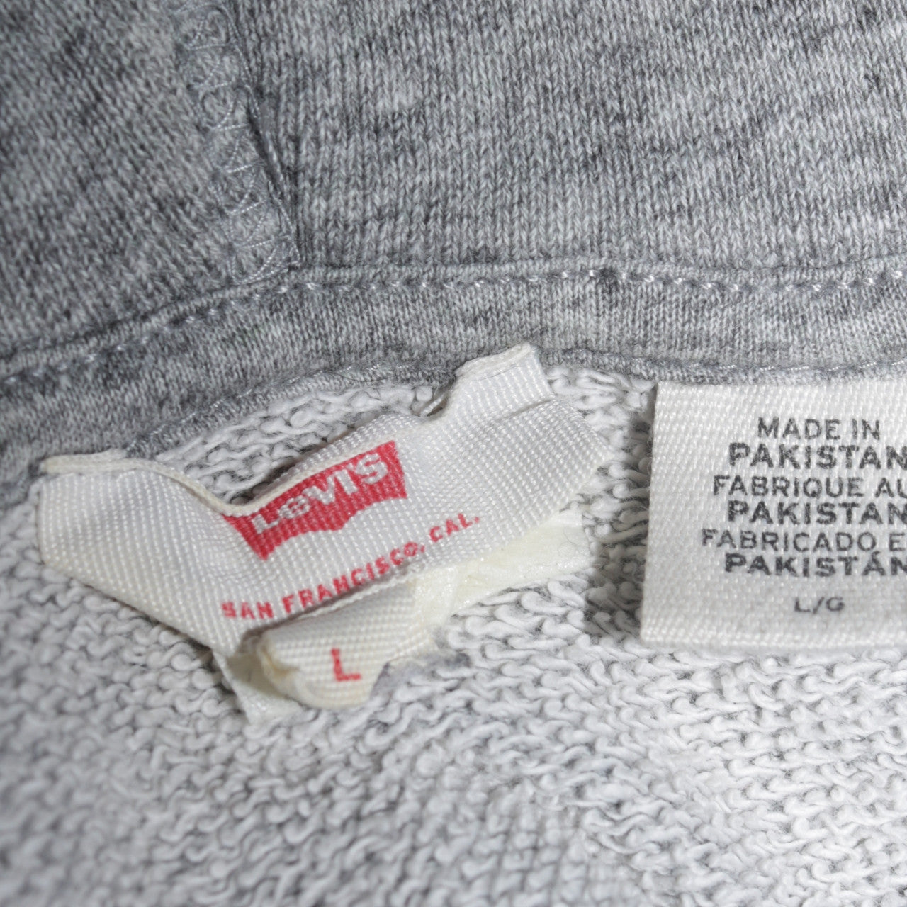 Levi's Men's Grey Pullover Hoodie L Regular Fit Graphic Logo