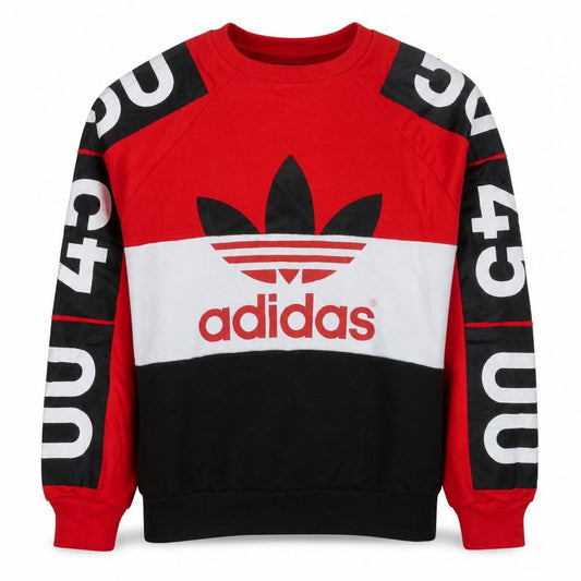 Adidas x Topshop Womens Red Black Colourblock Sweatshirt Size 10