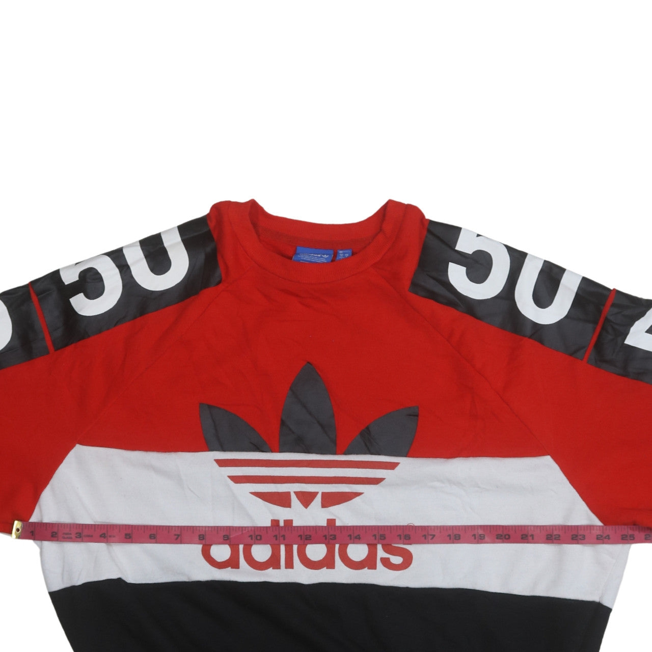 Adidas x Topshop Womens Red Black Colourblock Sweatshirt Size 10
