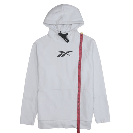 Reebok Womens White Pullover Hoodie Medium Size 12-14 Speedwick Cotton Blend