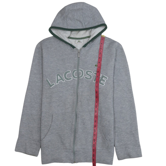 Lacoste Men's Grey Full Zip Hoodie Sweatshirt Size M