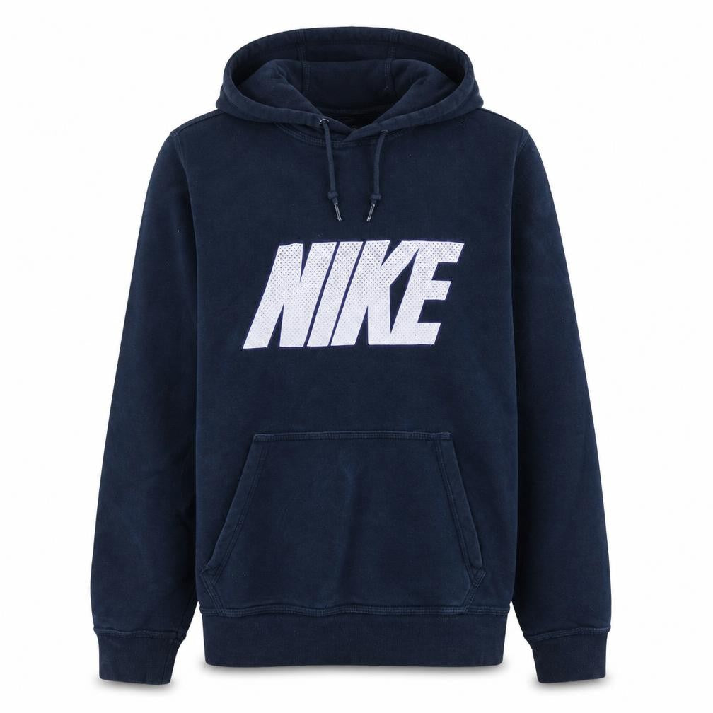 Nike Men's Blue Pullover Hoodie Small Logo Graphic Sweatshirt