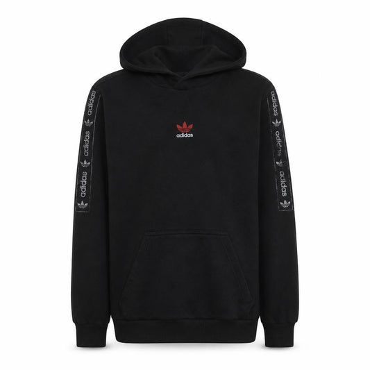 Adidas Men's Black Pullover Hoodie Small Logo Fleece Sweatshirt