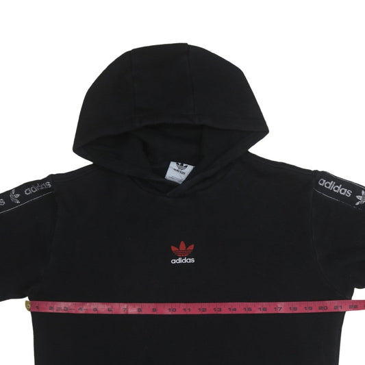 Adidas Men's Black Pullover Hoodie Small Logo Fleece Sweatshirt