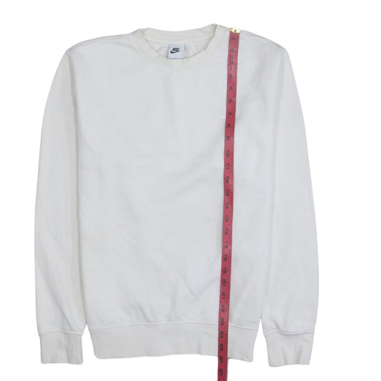 Nike Men's White Small Crew Neck Pullover Sweatshirt