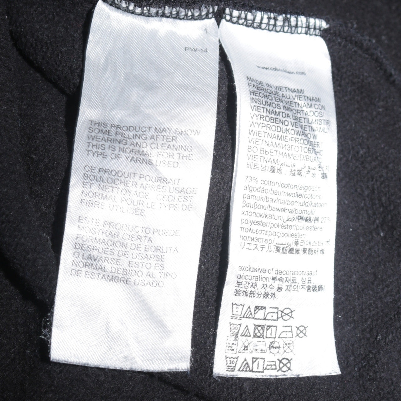 Calvin Klein Jeans Men's Black Pullover Hoodie Size S Regular Fit
