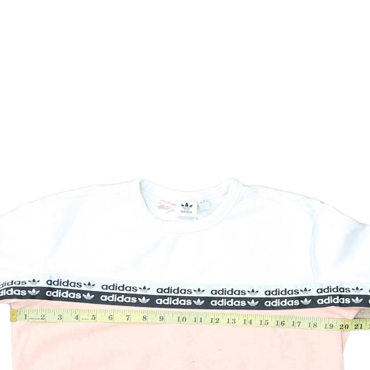 Adidas Girls Pink & White Logo Colourblock Crew Neck Sweatshirt 12 Years