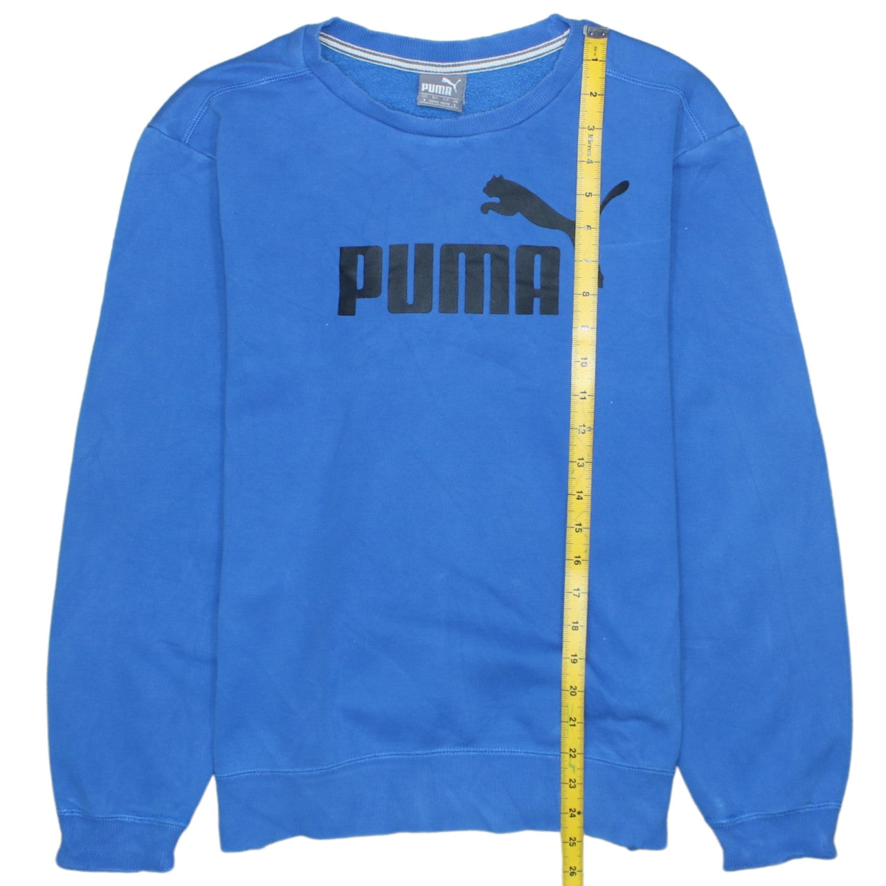 Puma Men's Blue Crew Neck Logo Sweatshirt Size S