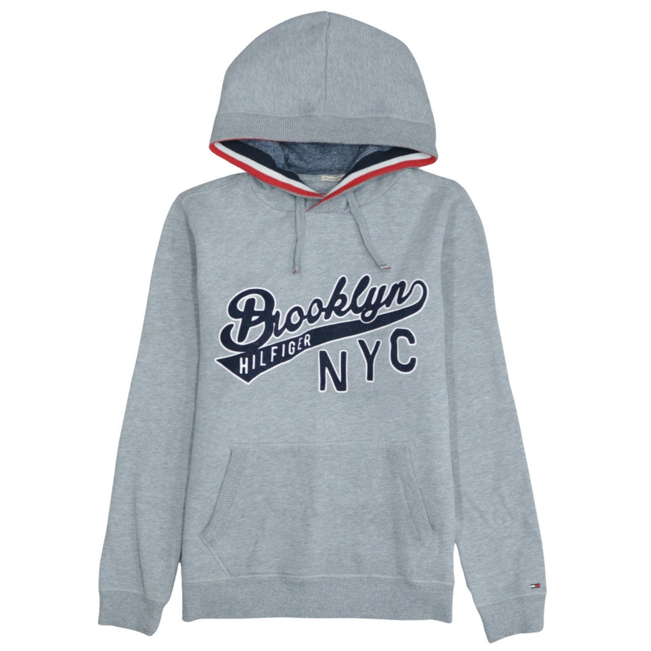 Tommy Hilfiger Men's Grey Pullover Hoodie S Brooklyn NYC Logo
