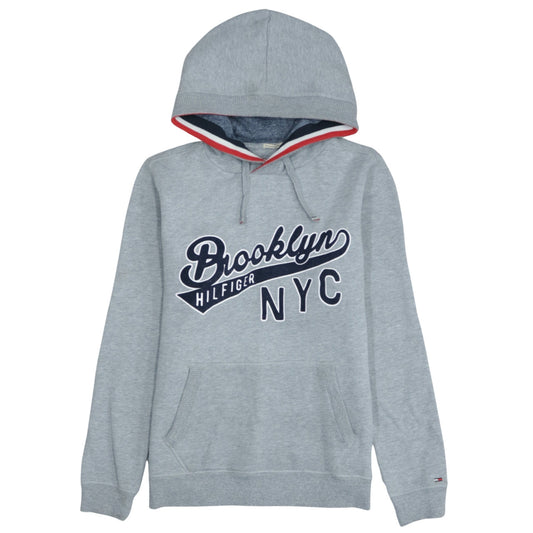 Tommy Hilfiger Men's Grey Pullover Hoodie S Brooklyn NYC Logo
