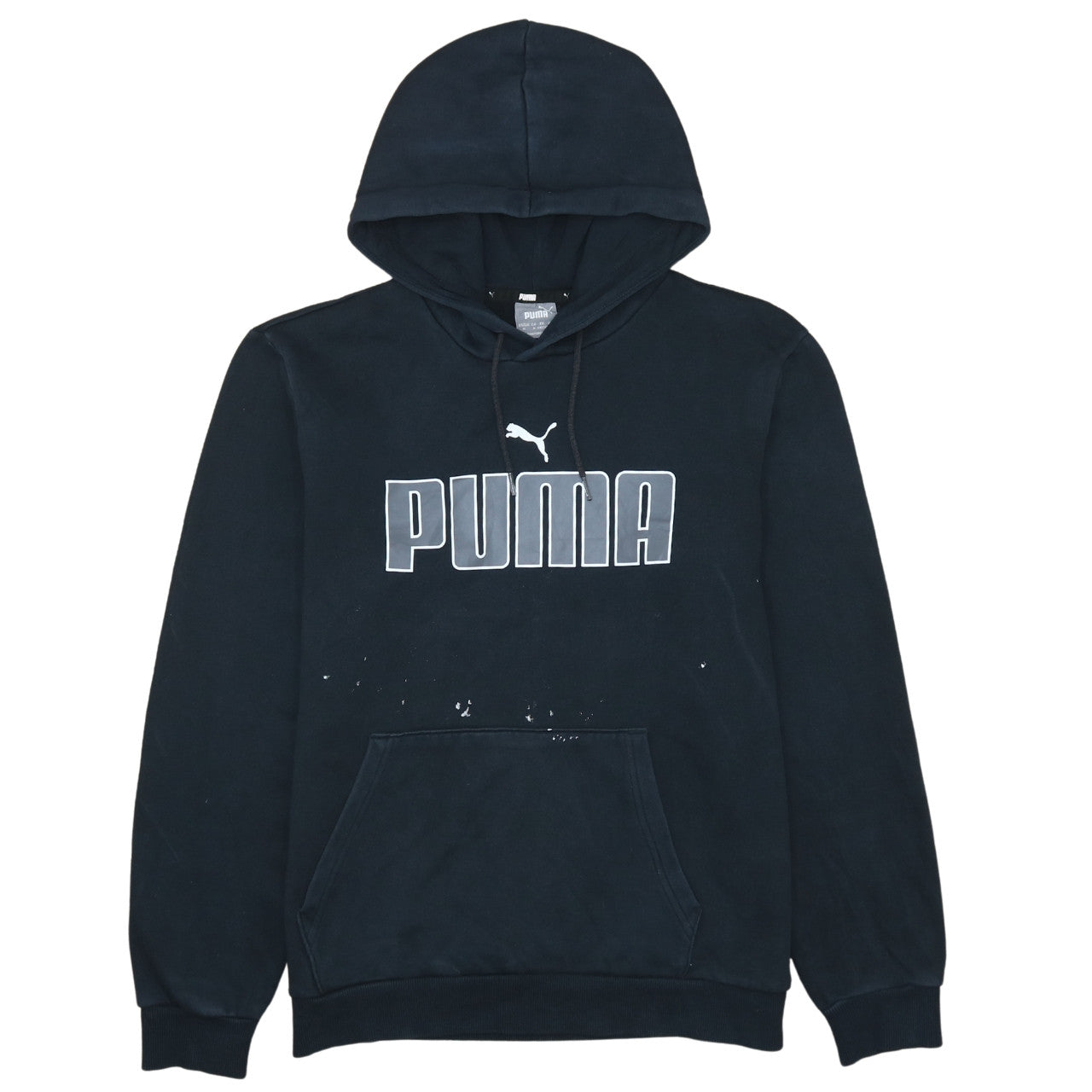 Puma Men's Black Pullover Hoodie Medium Graphic Logo Sportswear