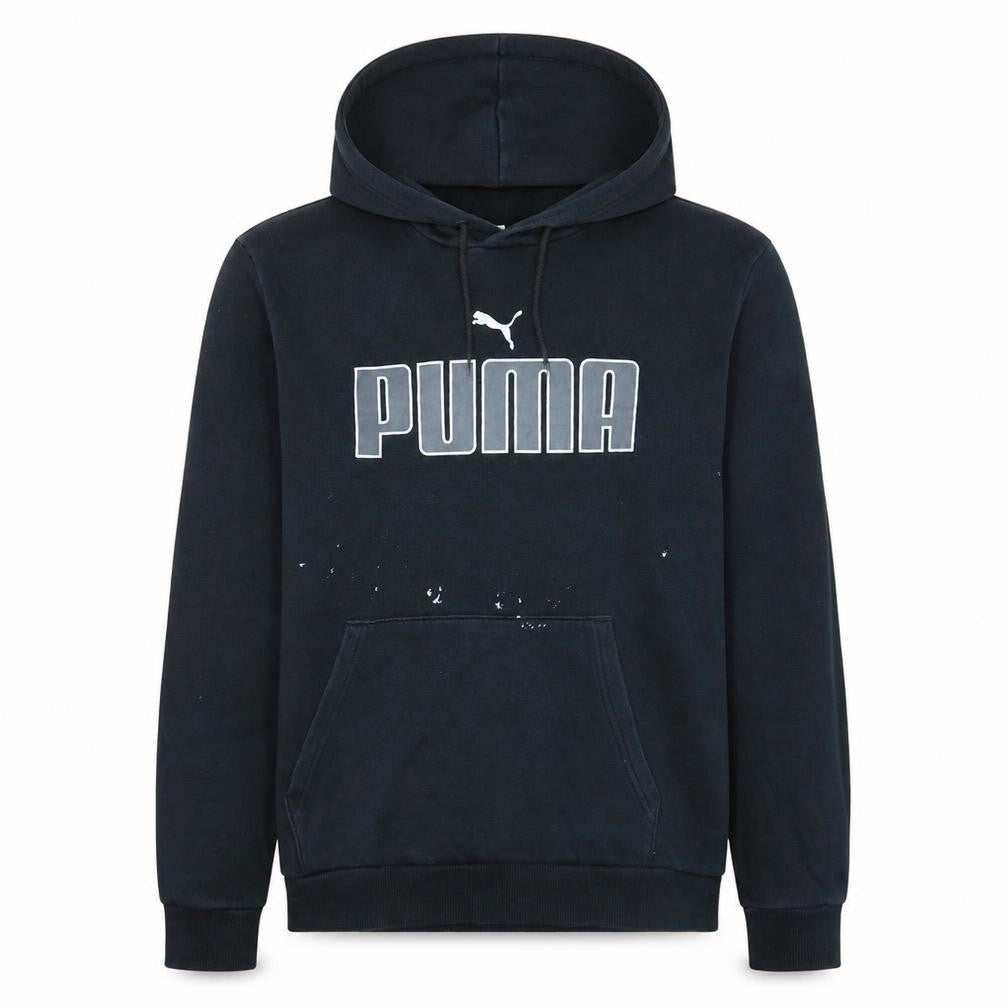 Puma Men's Black Pullover Hoodie Medium Graphic Logo Sportswear