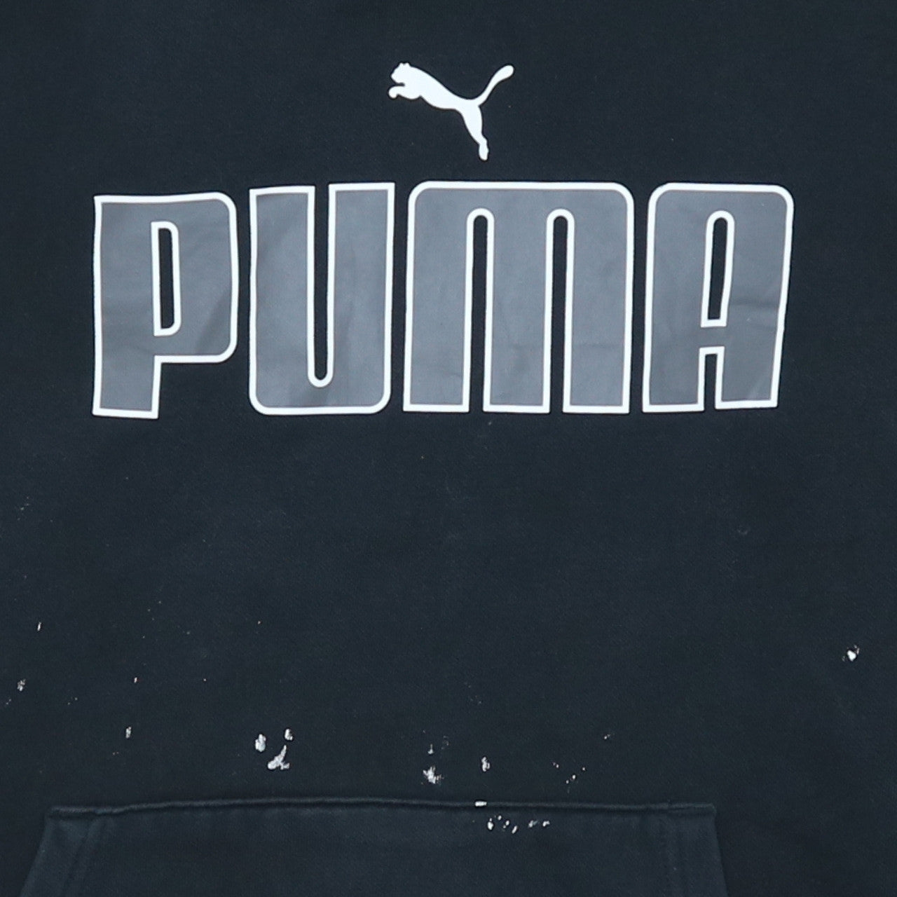 Puma Men's Black Pullover Hoodie Medium Graphic Logo Sportswear