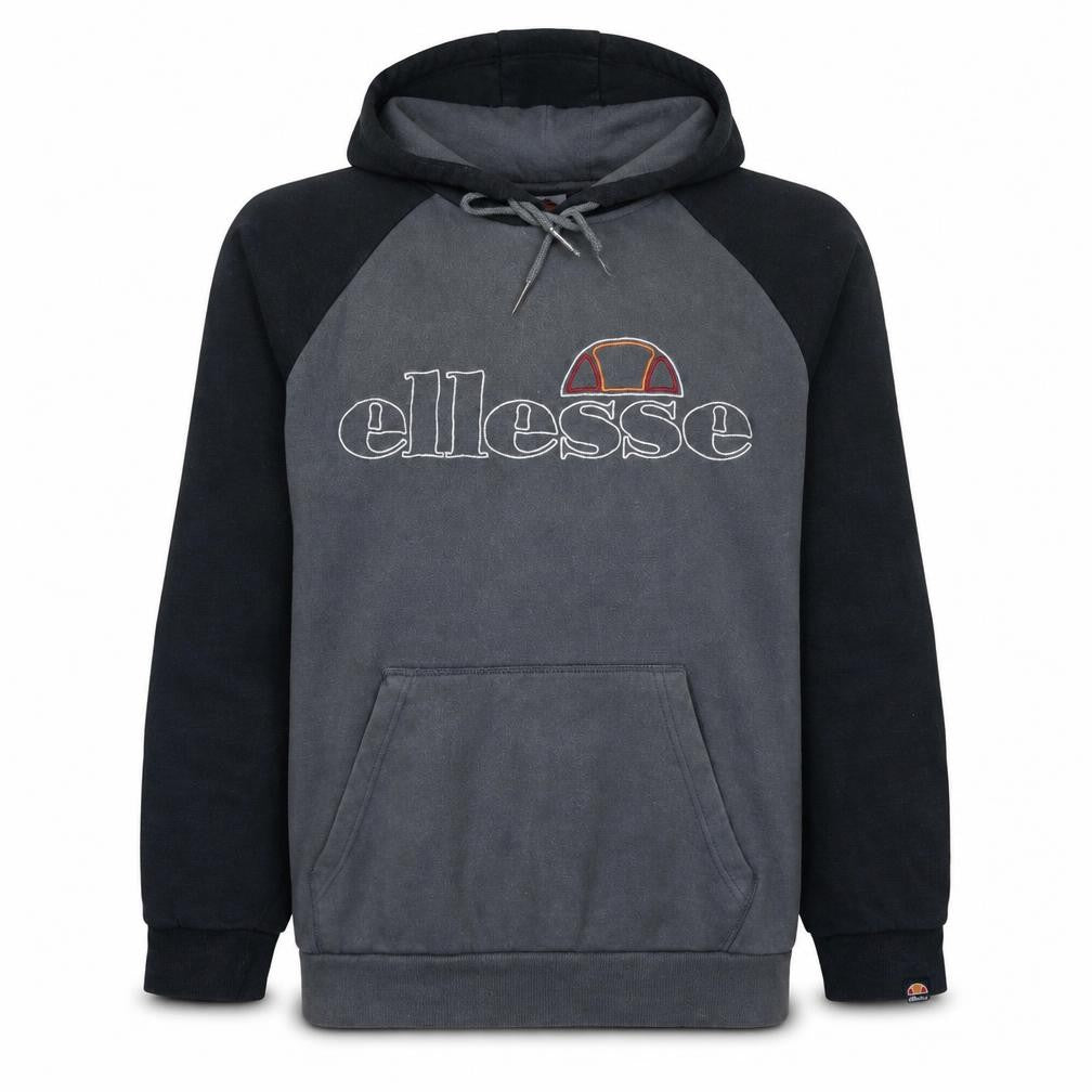 Ellesse Men's Grey Pullover Hoodie L Logo Embroidered Fleece Sweatshirt