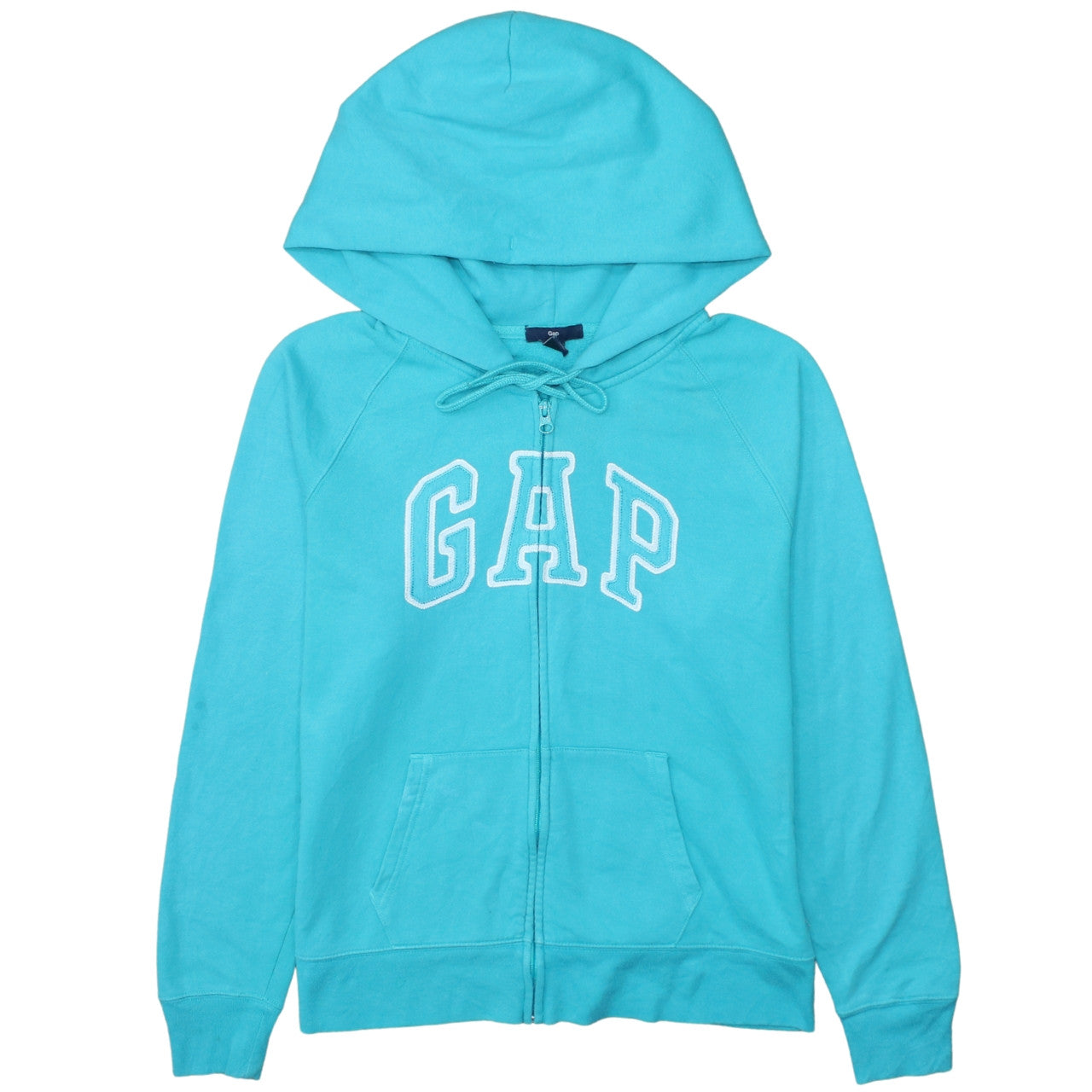 GAP Women Blue Full Zip Hoodie L Cotton Blend Casual