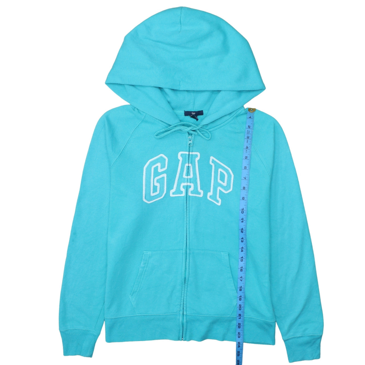 GAP Women Blue Full Zip Hoodie L Cotton Blend Casual