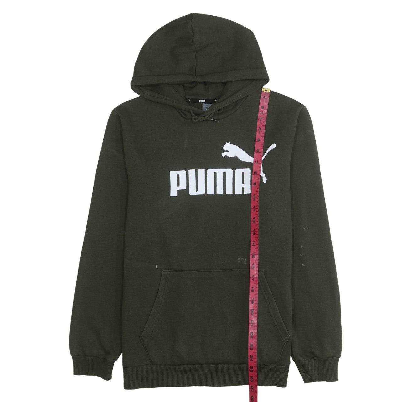 Puma Men's Green Medium Pullover Hoodie Logo Sportswear