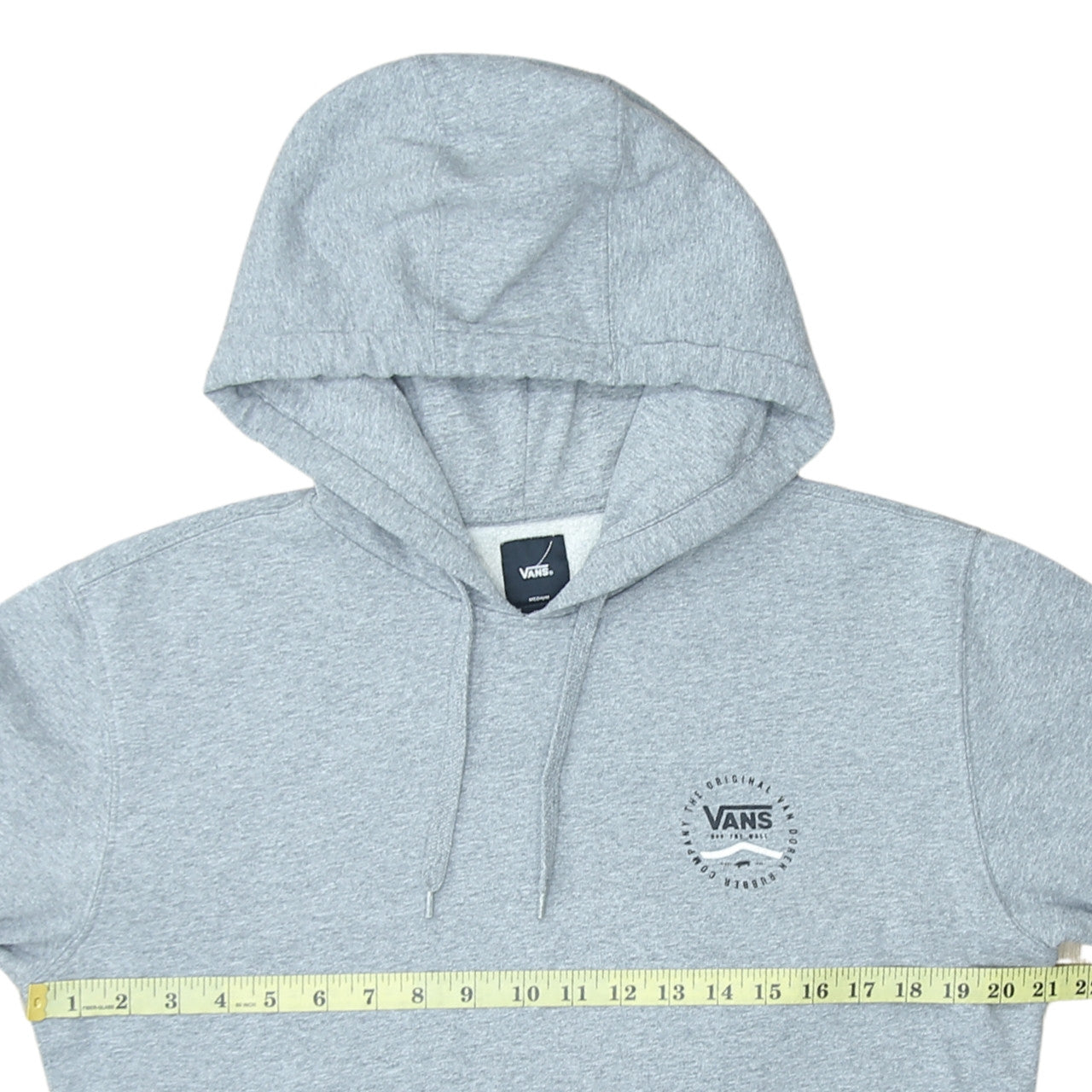 Vans Mens Grey Pullover Hoodie Medium Graphic Logo Fleece