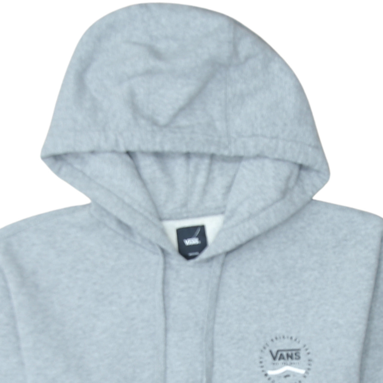 Vans Mens Grey Pullover Hoodie Medium Graphic Logo Fleece