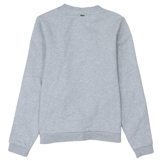 Lacoste Boys Grey Crew Neck Sweatshirt Size 16 Regular Fit Cotton Blend