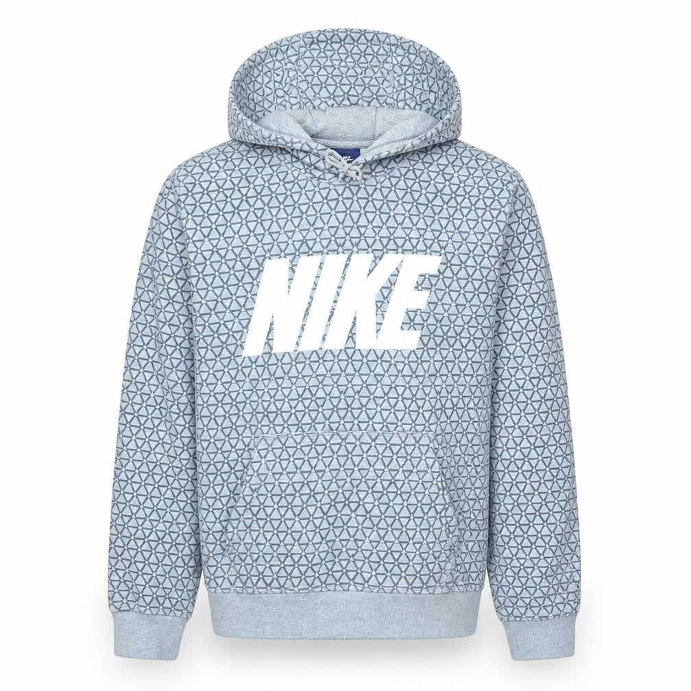 Nike Men's Grey Pullover Hoodie Small Geometric Logo Fleece