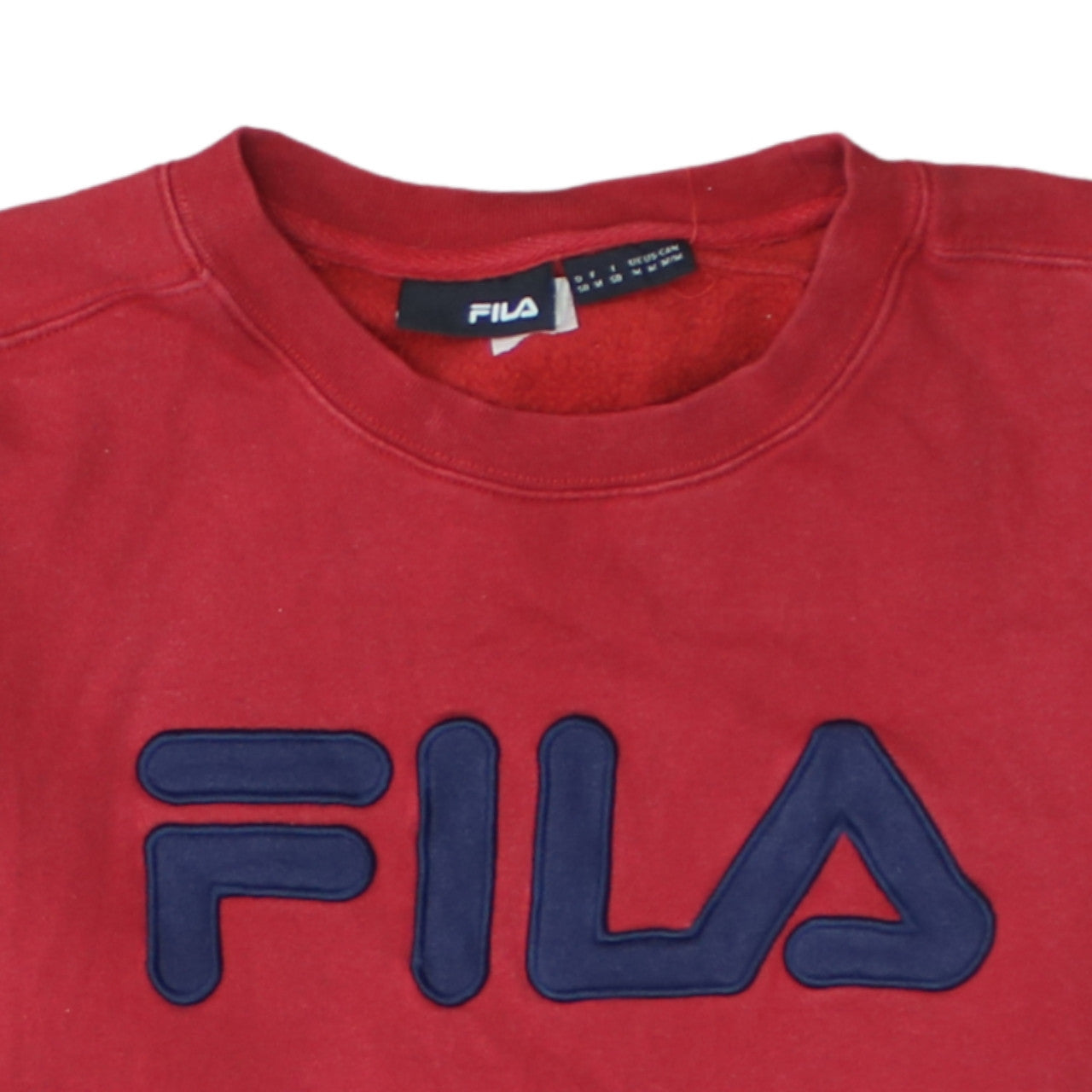 Fila Men's Red Crew Neck Logo Sweatshirt M Regular Fit