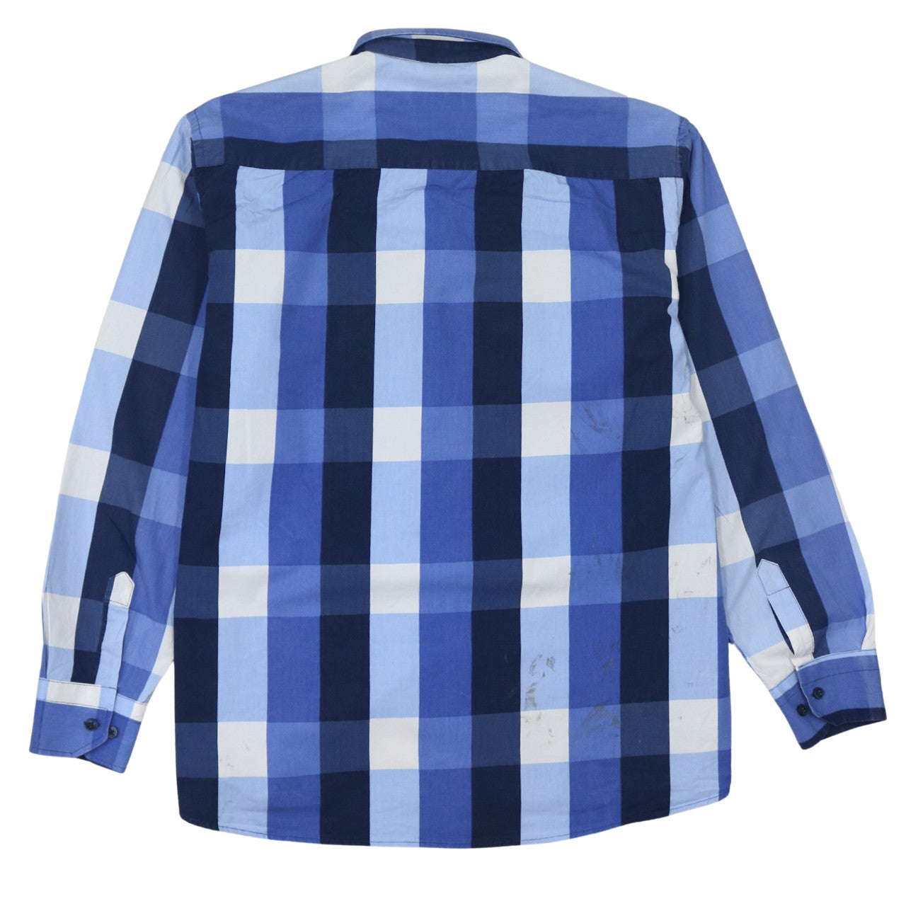 Tommy Hilfiger Men's Blue Check Long Sleeve 3XL Cotton Shirt