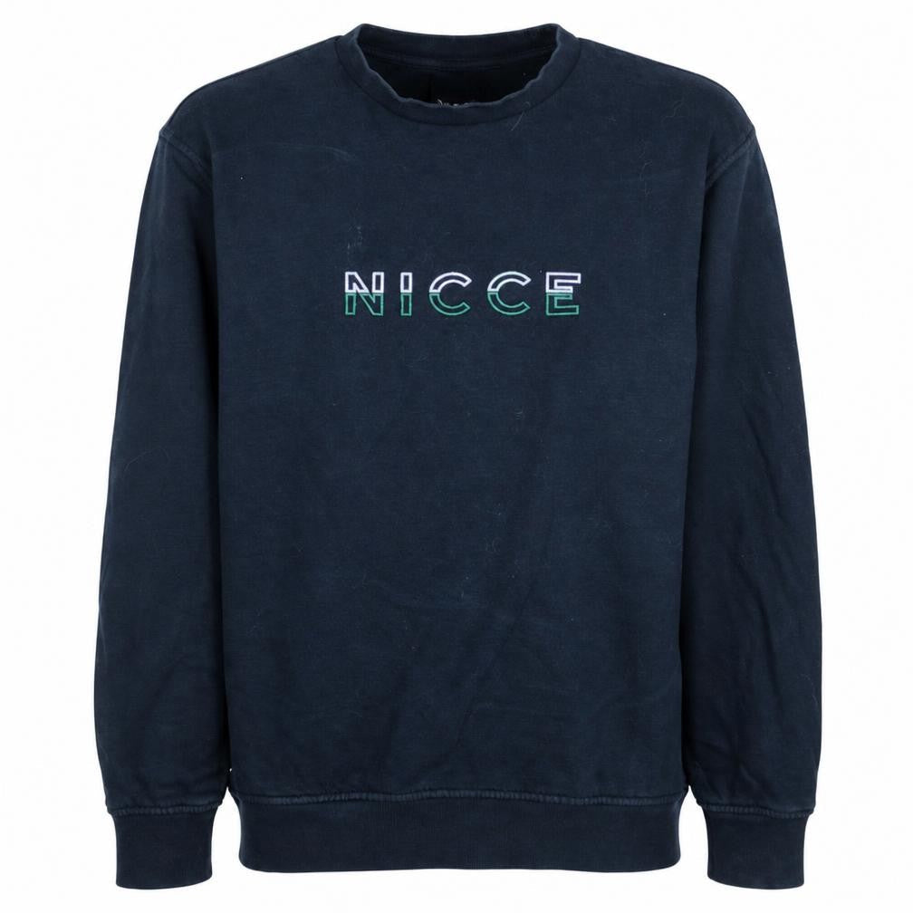 Nicce Men's Blue Logo Pullover Sweatshirt L Regular Fit
