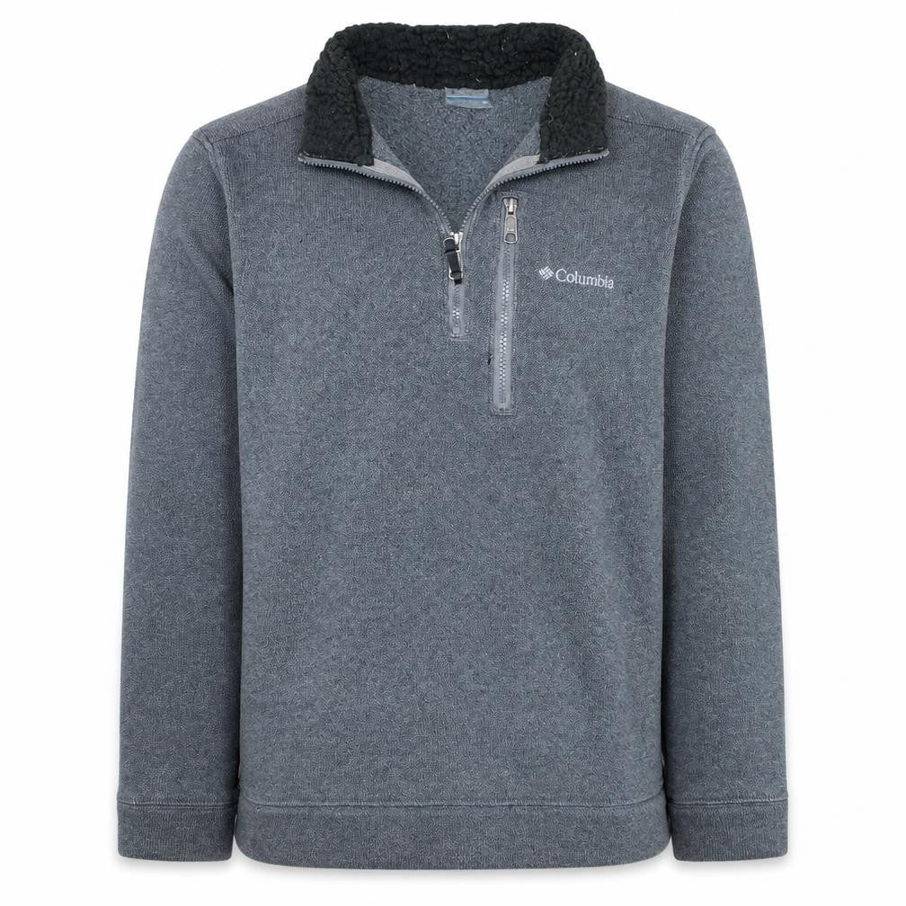 Columbia Men Grey 1/4 Zip Fleece Pullover Sweatshirt M Outdoor