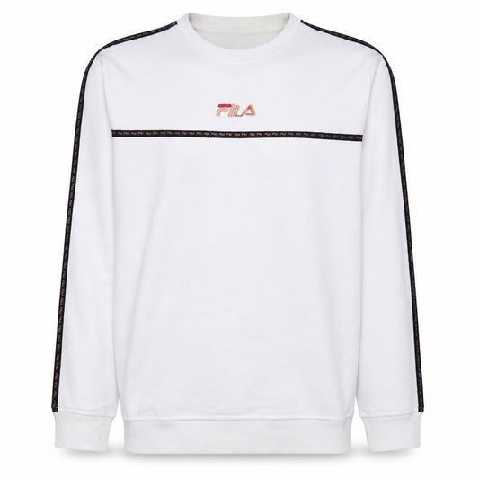 FILA Men's White Logo Pullover Sweatshirt Size L Crew Neck