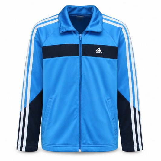 Adidas Boys Blue Full Zip Hoodie 14 Years Polyester Sports Jacket