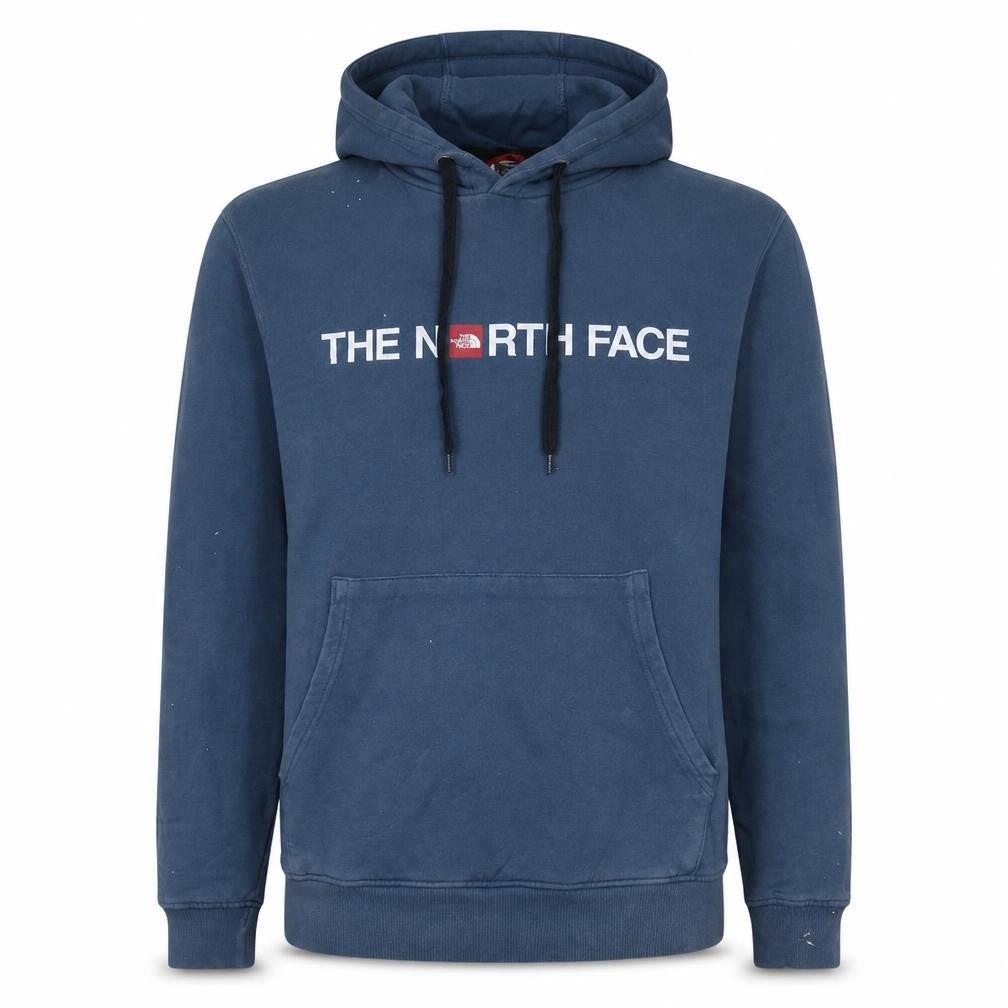 The North Face Men's Blue Pullover Hoodie Size S Logo Cotton Sweatshirt