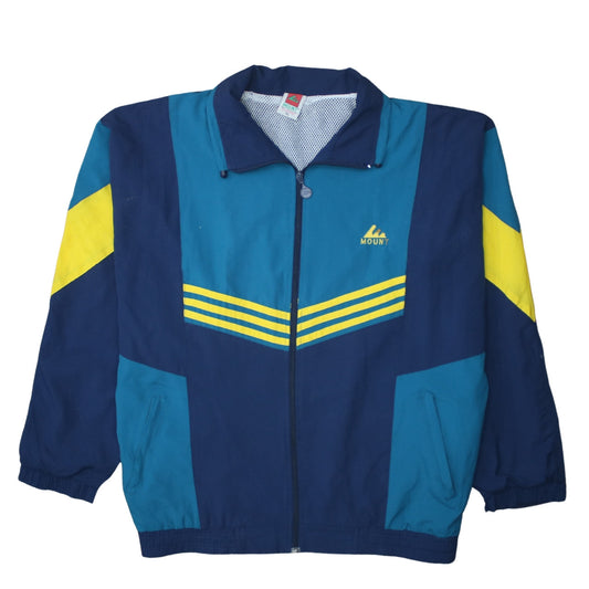 Mount Men's Blue XL Retro 90s Windbreaker Jacket