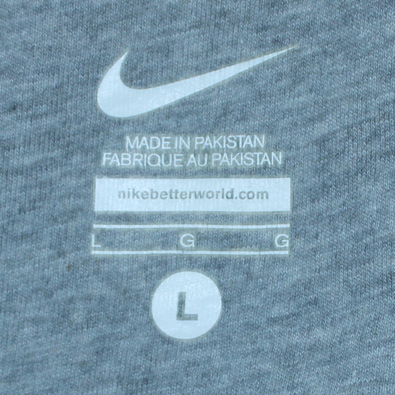 Nike Men's Grey Full Zip Sweatshirt L Cotton Blend Sportswear