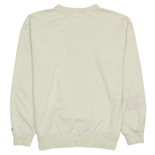 Tommy Jeans Men's Beige Embroidered Logo Sweatshirt L Regular Fit