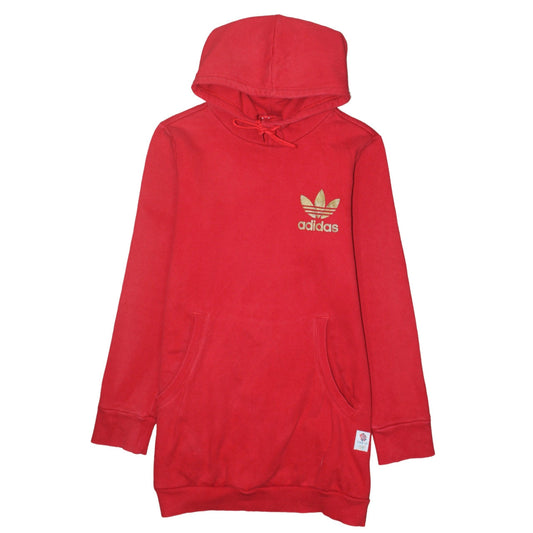 Adidas Womens Red Long Sleeve Pullover Hoodie Size 16