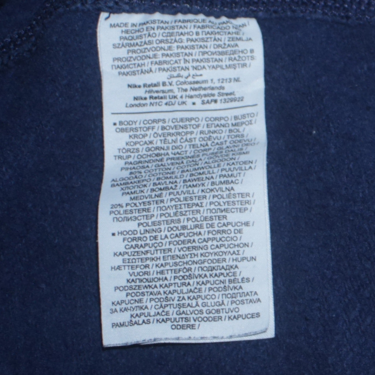 Nike Men's Blue Pullover Hoodie XS Regular Fit Fleece Sweatshirt