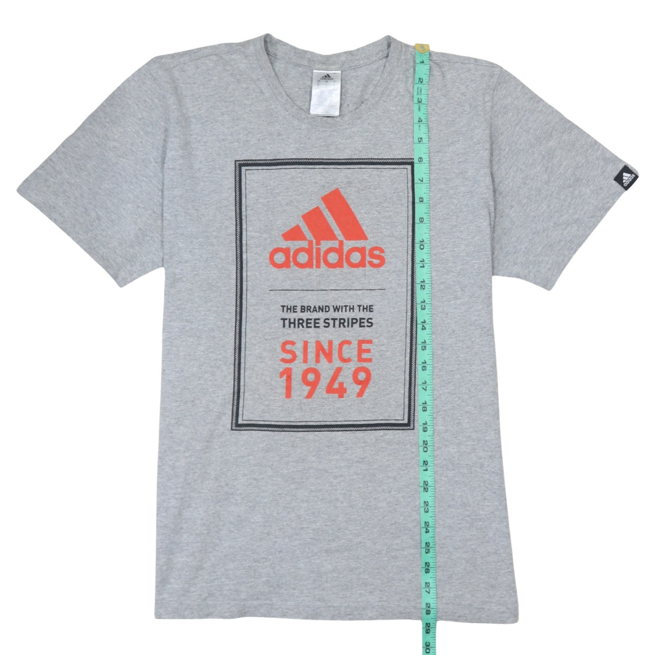 Adidas Men’s Grey Graphic Logo T-Shirt Size L Regular Fit Sports Tee