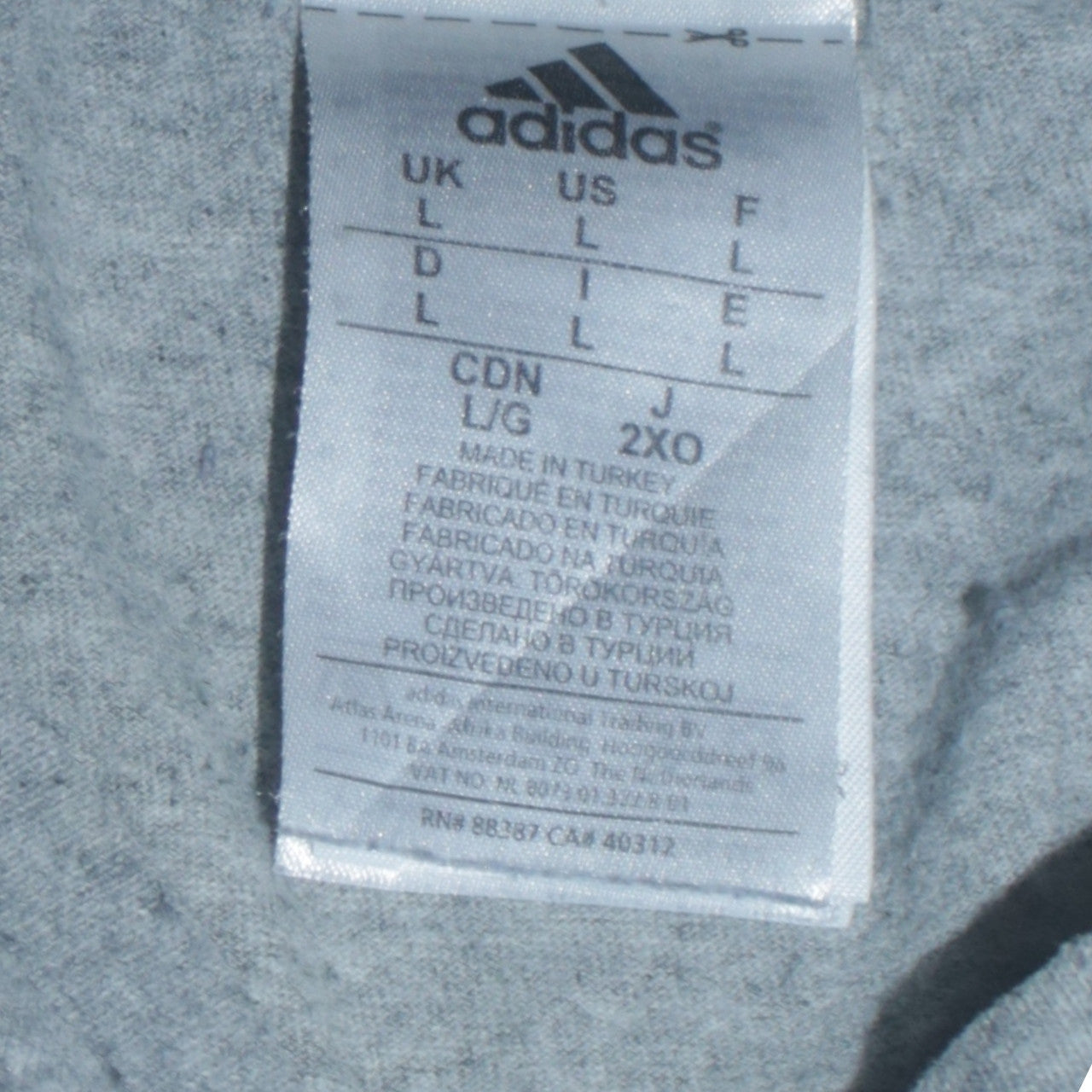 Adidas Men’s Grey Graphic Logo T-Shirt Size L Regular Fit Sports Tee