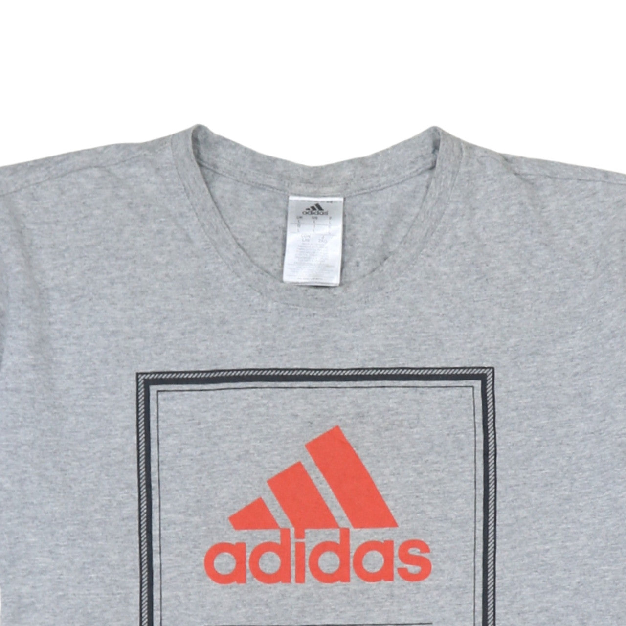 Adidas Men’s Grey Graphic Logo T-Shirt Size L Regular Fit Sports Tee