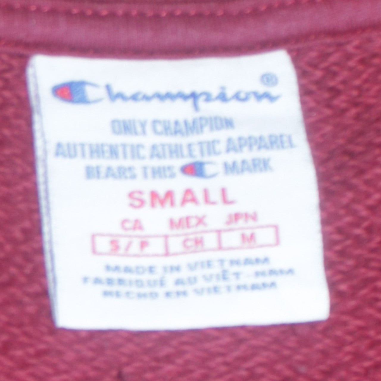 Champion Men's Red Embroidered Logo Pullover Sweatshirt Size S