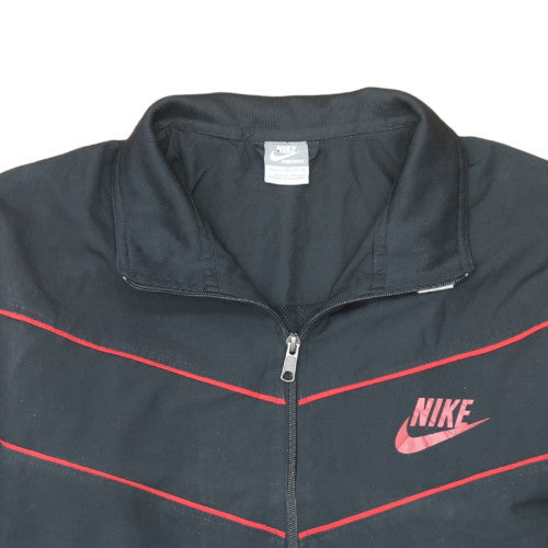 Nike Men's Black XL Windbreaker Jacket with Red Logo
