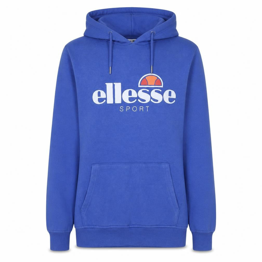 Ellesse Womens Blue Pullover Hoodie UK 10 Cotton Blend Logo Sportwear