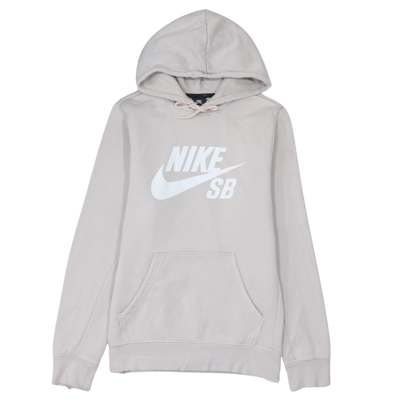 Nike SB Womens Beige Pullover Hoodie Small Cotton Blend Logo Design